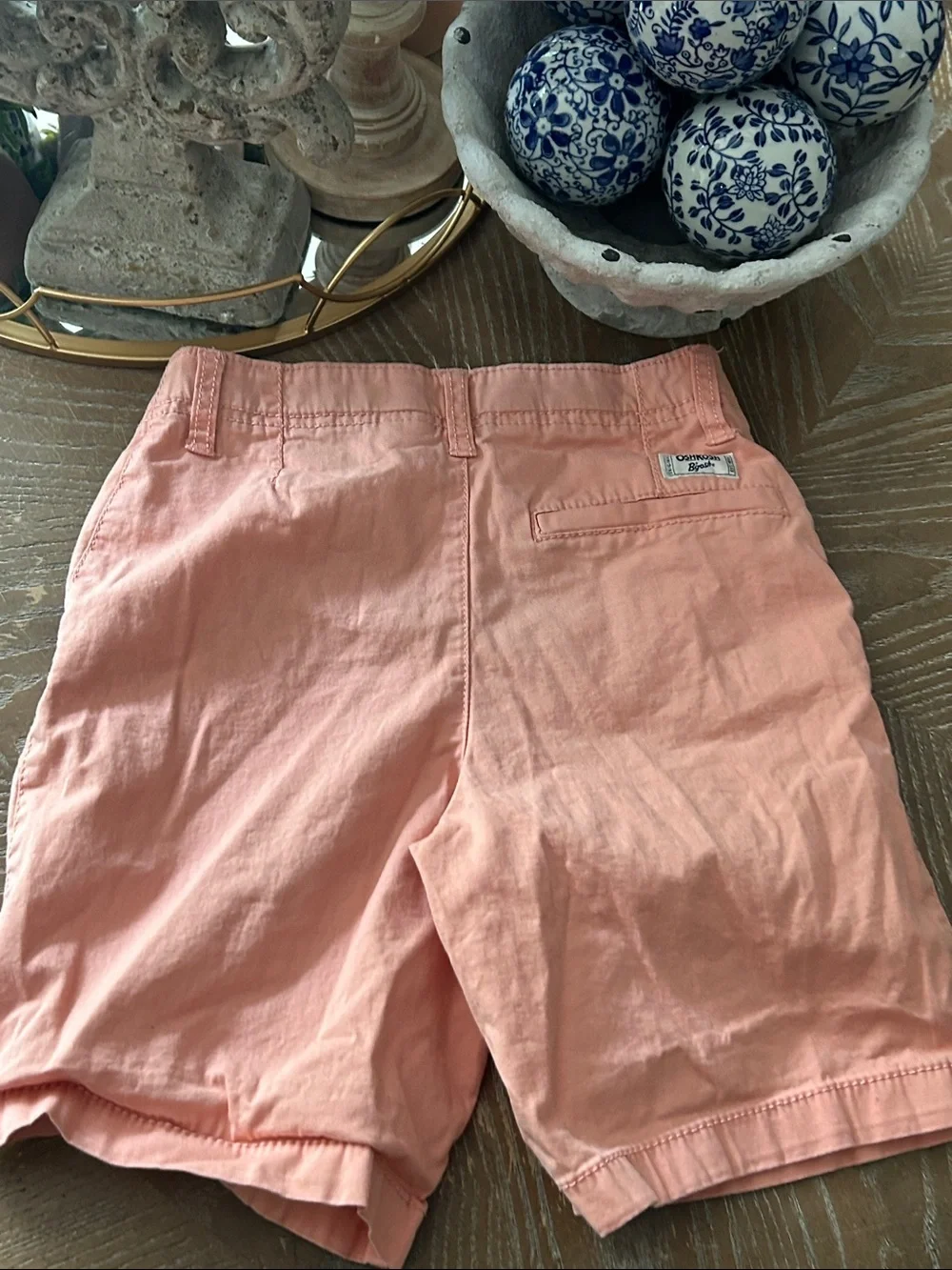 Boys OshKosh Classic Cotton Blend Chino Shorts Salmon Pink size 8